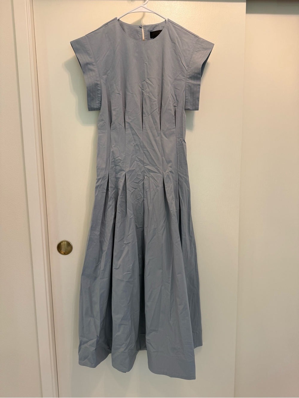 Zara Powder Blue Midi Dress with Cap Sleeves